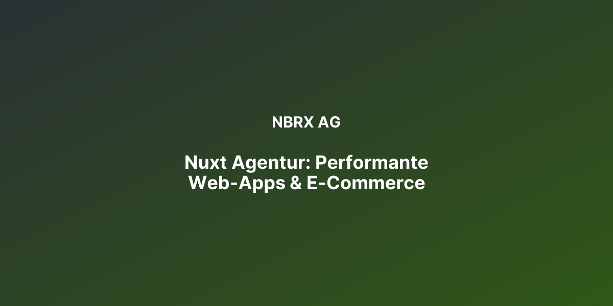 Nuxt Agentur: Performante Web-Apps & E-Commerce | NBRX AG
